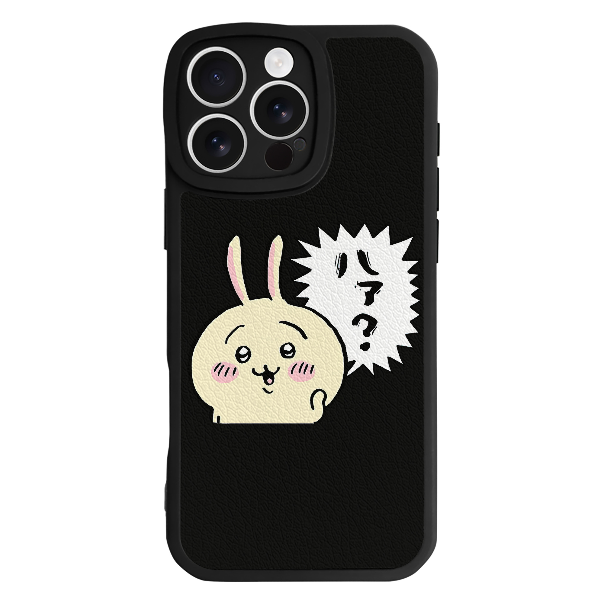 （画像用） ちいかわ うさぎ Chii-kawa usagi 【iPhone 16シリーズ対応】シリコンスマホケース（レザー調） 材質：シリコン